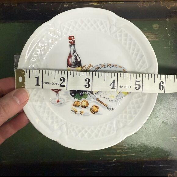Philippe Deshoulieres Lourioux porcelain canapé plates wine cheese set of 4